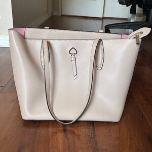 Kate Spade Light Beige Tote with Pink Interior